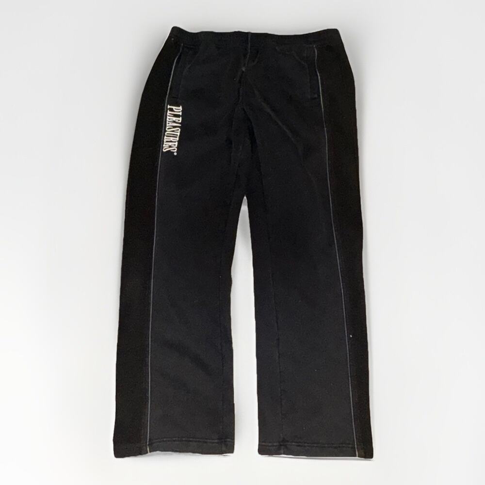 Pleasures Fleece-Lined Sweatpants Black XX-Large 38x32 Logo Embroidered
